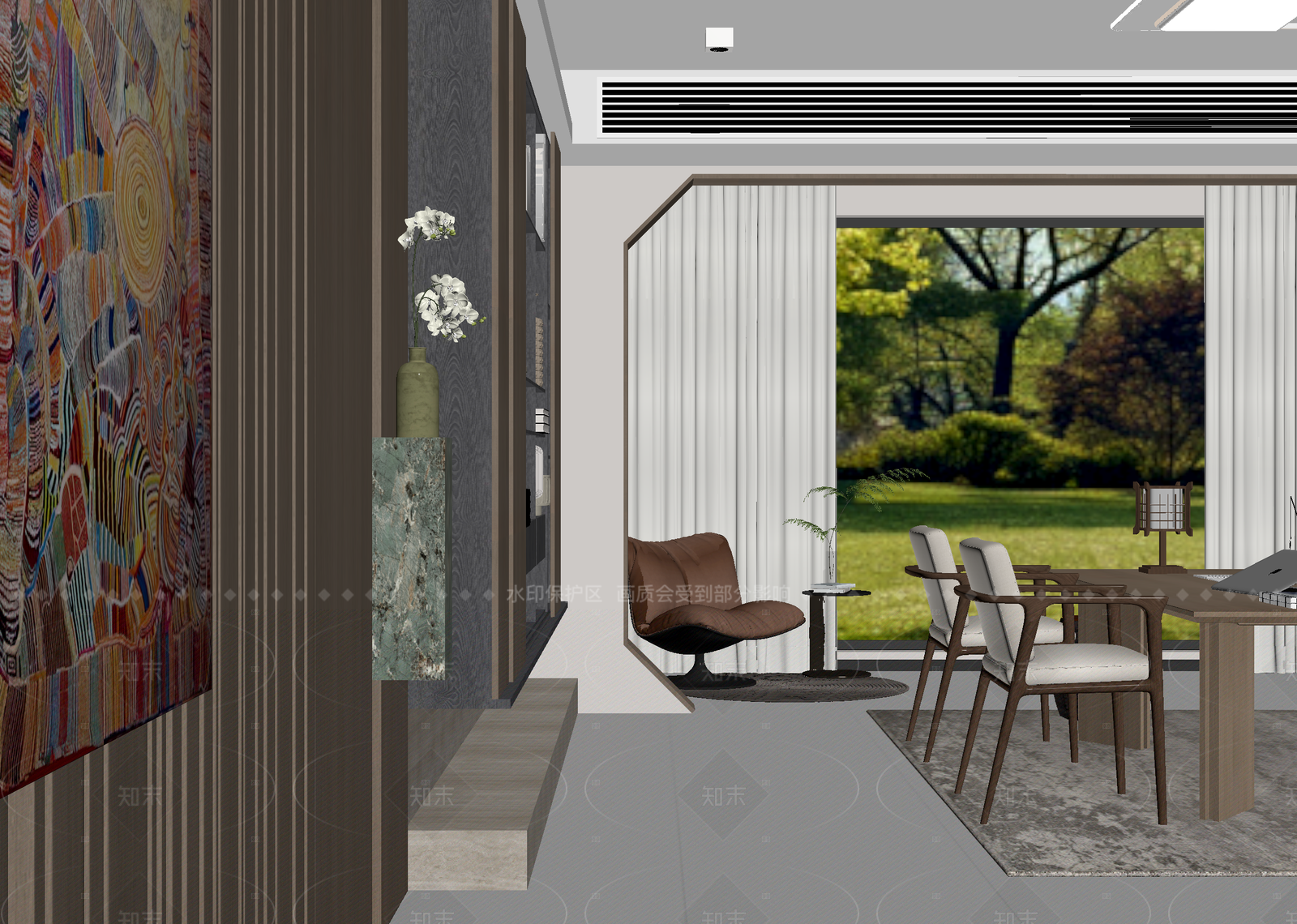 极简家居餐厅3D模型下载【ID:1215923391】