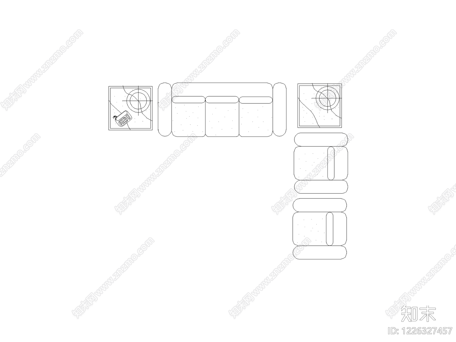 沙发cad施工图下载【ID:1226327457】