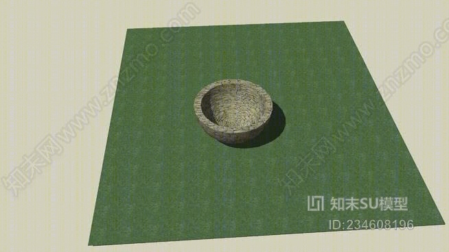 草上的石碗SU模型下载【ID:234608196】