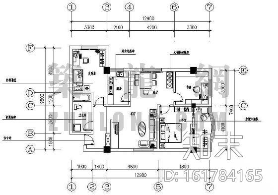 住宅室内装修图纸cad施工图下载【ID:161784165】