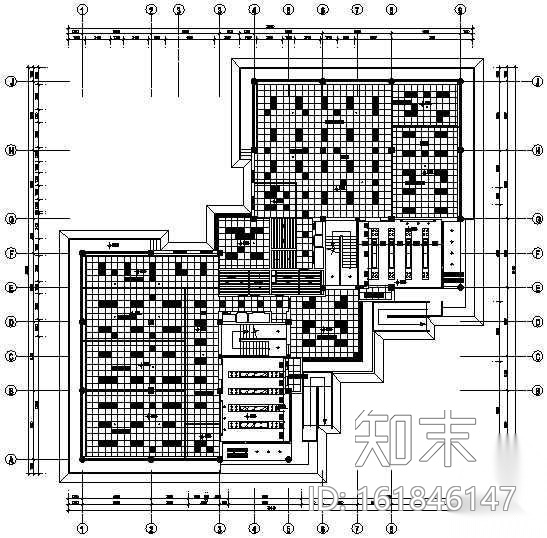 某三层综合办公楼CAD装修图施工图下载【ID:161846147】