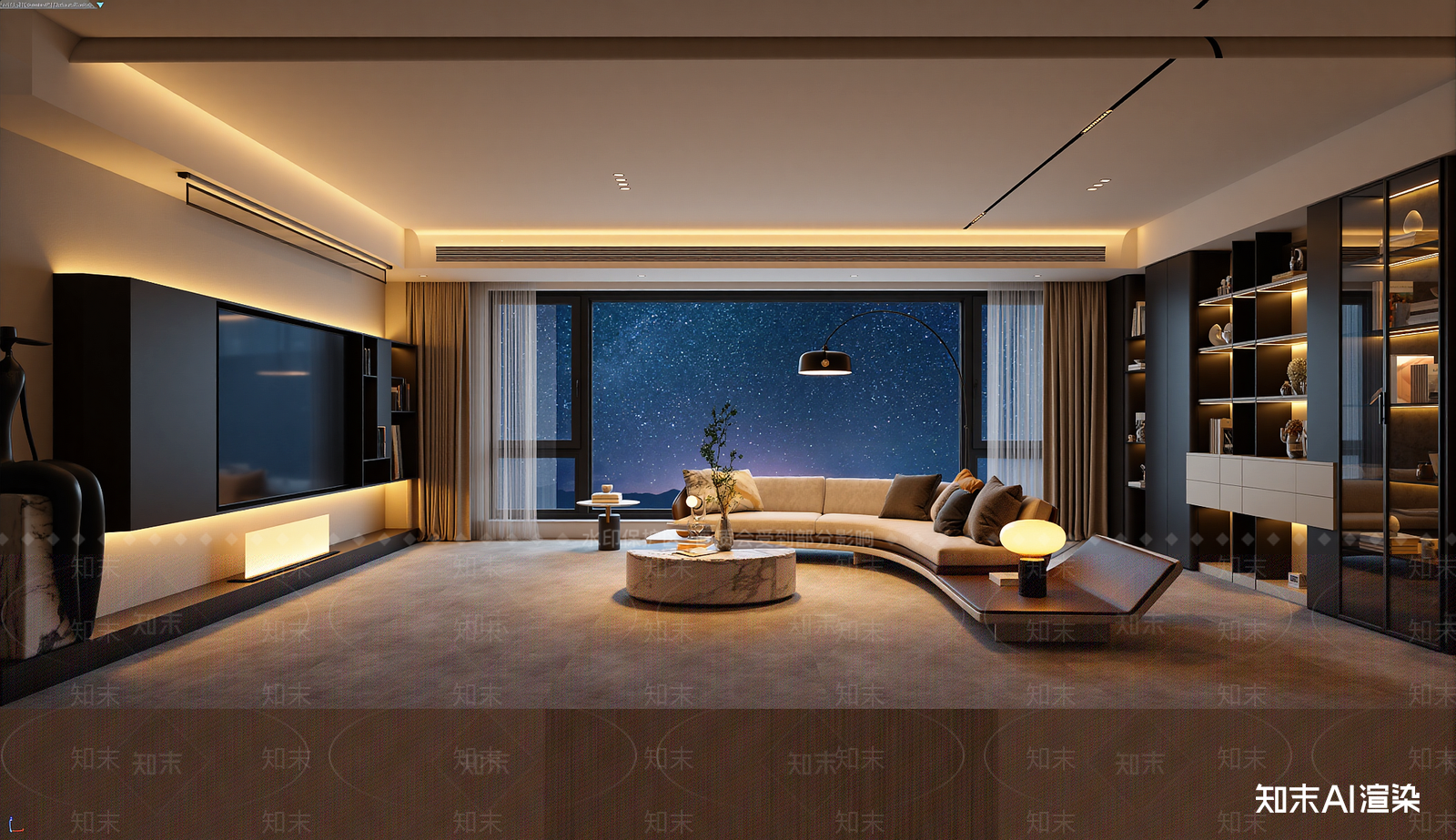 现代家居客厅3D模型下载【ID:1221700546】