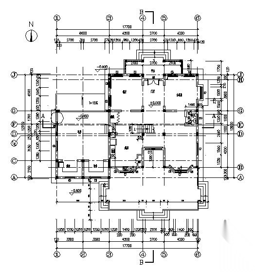 上海某二层别墅建筑施工图cad施工图下载【ID:149916192】