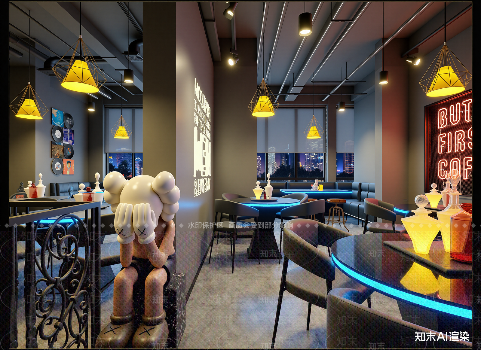 工业咖啡厅3D模型下载【ID:1214995094】