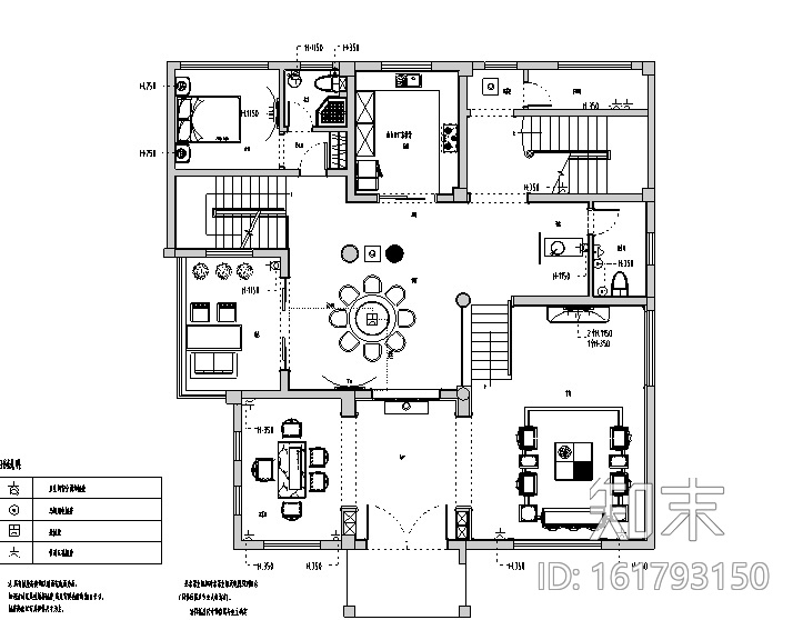 [福建]虎溪花园别墅设计施工图（附效果图）cad施工图下载【ID:161793150】