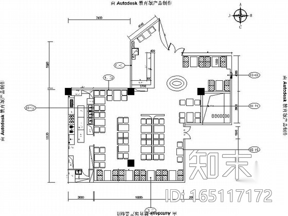 [唐山]高雅时尚现代风格连锁西餐厅装修施工图cad施工图下载【ID:165117172】