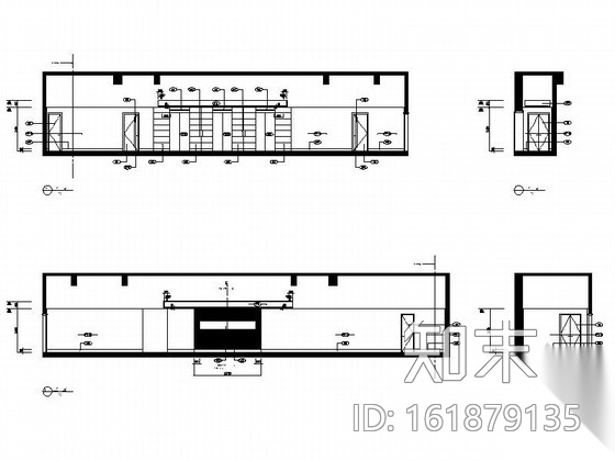 [上海]现代时尚双层别墅设计装修图cad施工图下载【ID:161879135】