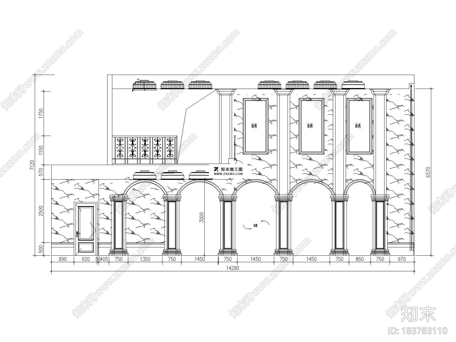 鄂尔多斯两层欧式古典豪宅CAD施工图下载施工图下载【ID:183783110】