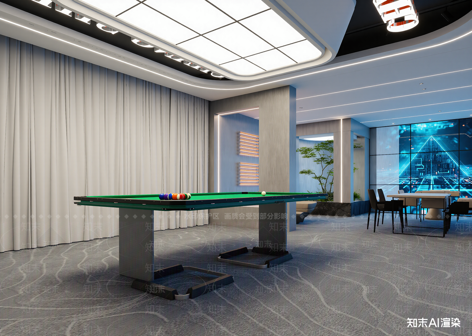现代台球室3D模型下载【ID:1215051521】