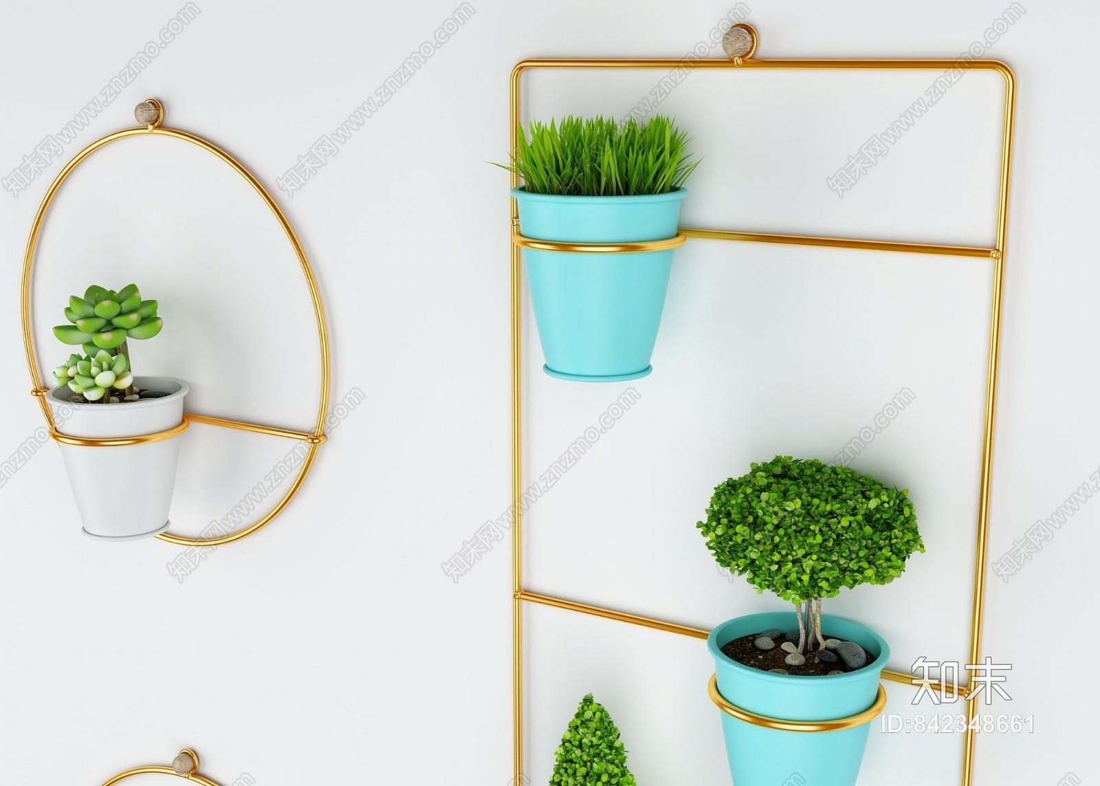 北欧花架3D模型下载【ID:842348661】