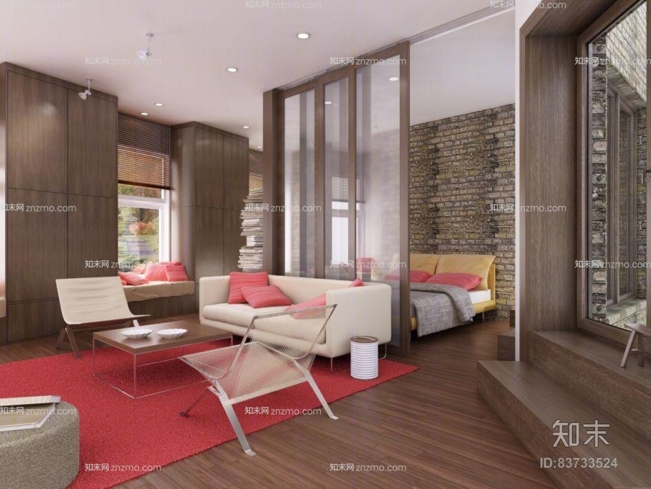 现代复式客厅3D模型下载【ID:83733524】