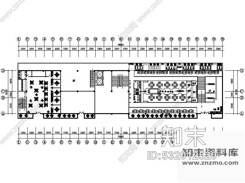 施工图中式风格火锅餐饮链锁店设计图cad施工图下载【ID:532012520】