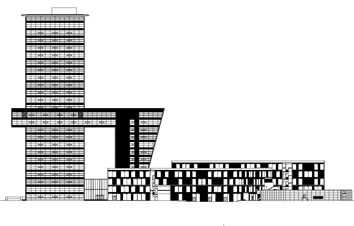 [上海]现代风格国际设计中心建筑施工图设计—同济cad施工图下载【ID:149933156】