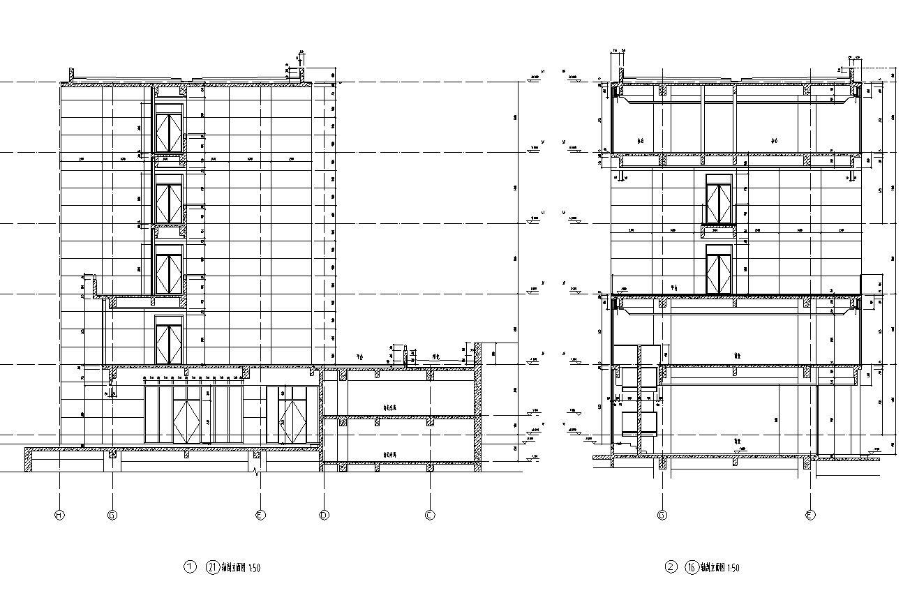 [上海]现代风格国际设计中心建筑施工图设计—同济cad施工图下载【ID:149933156】