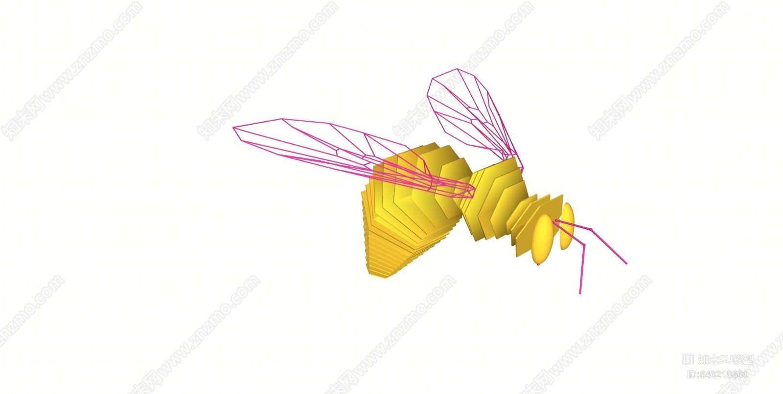 现代蜜蜂雕塑SU模型下载【ID:646218860】