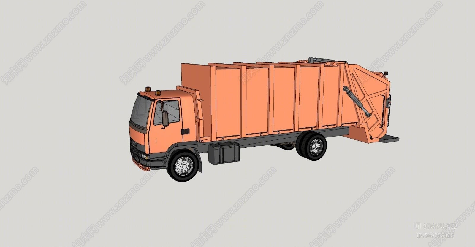 现代风格清洁垃圾车SU模型下载【ID:549375823】