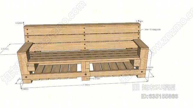 别墅的长凳（BenchSU模型下载【ID:635155866】