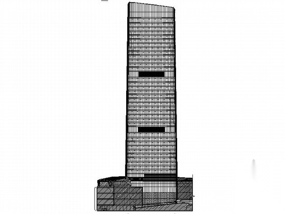 [成都]超高层玻璃幕墙立面国际贸易办公大厦施工图（图纸...cad施工图下载【ID:167930179】