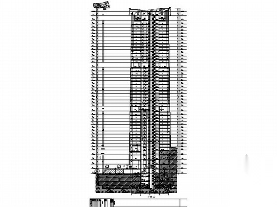 [成都]超高层玻璃幕墙立面国际贸易办公大厦施工图（图纸...cad施工图下载【ID:167930179】