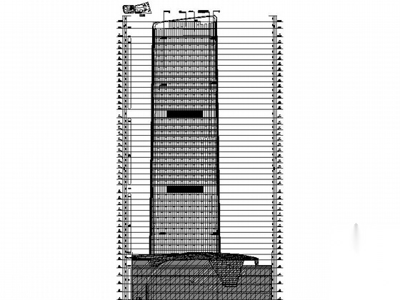 [成都]超高层玻璃幕墙立面国际贸易办公大厦施工图（图纸...cad施工图下载【ID:167930179】