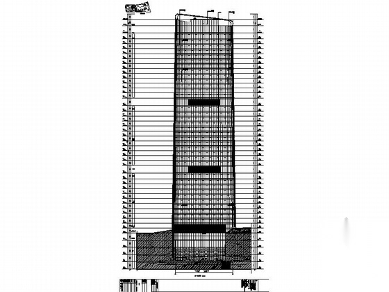 [成都]超高层玻璃幕墙立面国际贸易办公大厦施工图（图纸...cad施工图下载【ID:167930179】