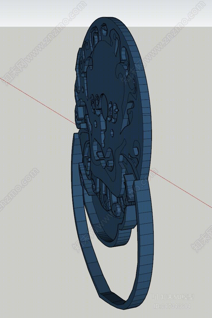古典古建筑狮子门环SU模型下载【ID:847348604】