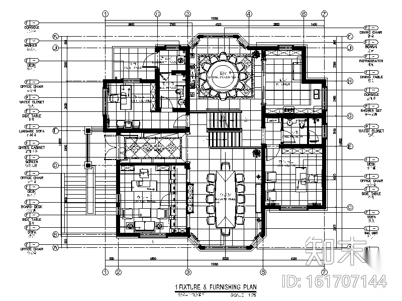 [安徽]简约设计全套别墅设计CAD施工图（含效果图）cad施工图下载【ID:161707144】