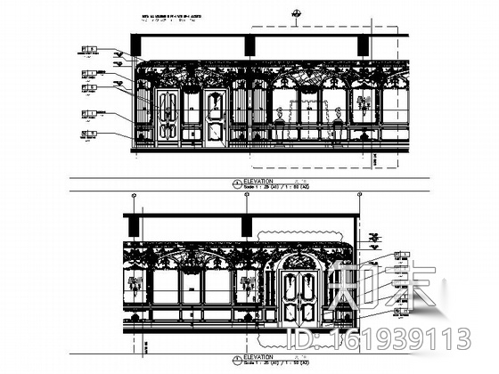 [南通]白金五星级酒店奢华欧式法国厅贵宾室CAD装修图cad施工图下载【ID:161939113】