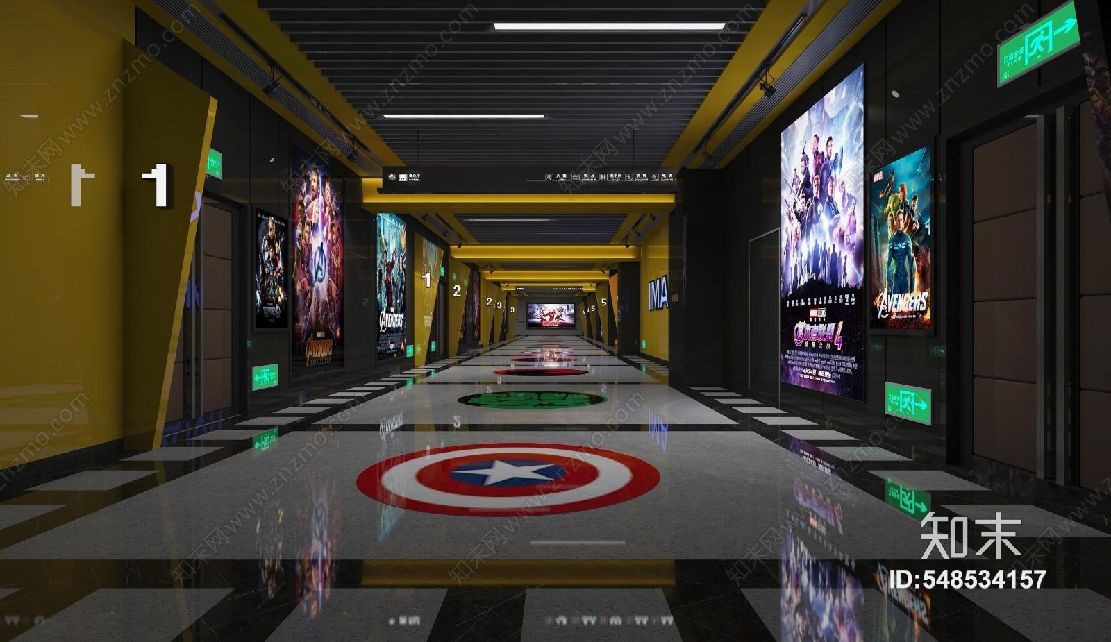 现代电影院3D模型下载【ID:548534157】