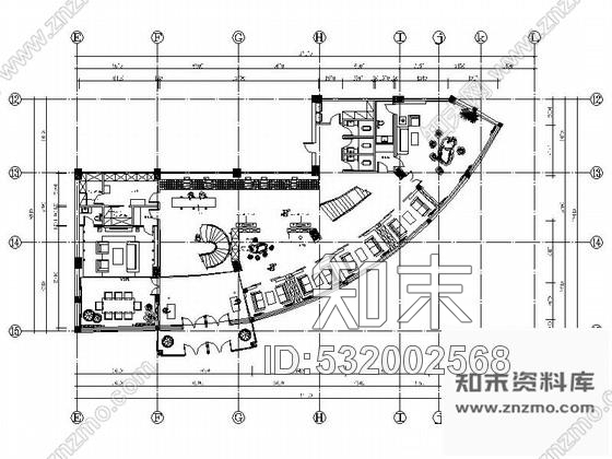 施工图吉林中式古典风格文体中心茶楼室内装修图cad施工图下载【ID:532002568】