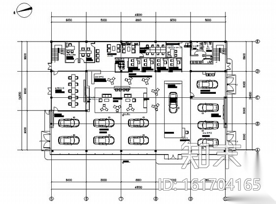 [原创]超完整通透现代4S店装修CAD施工图施工图下载【ID:161704165】