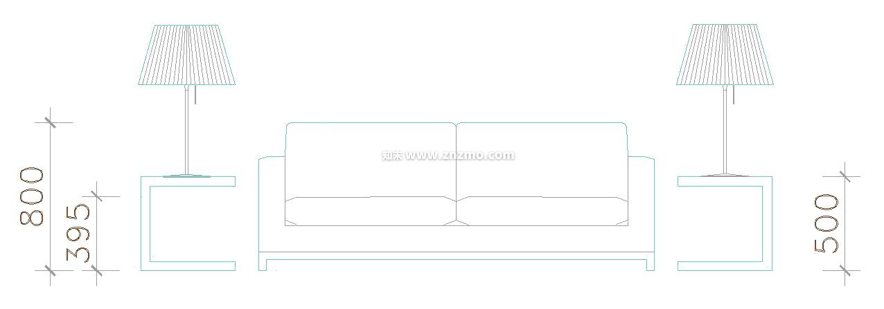 双人沙发cad施工图下载【ID:176021179】