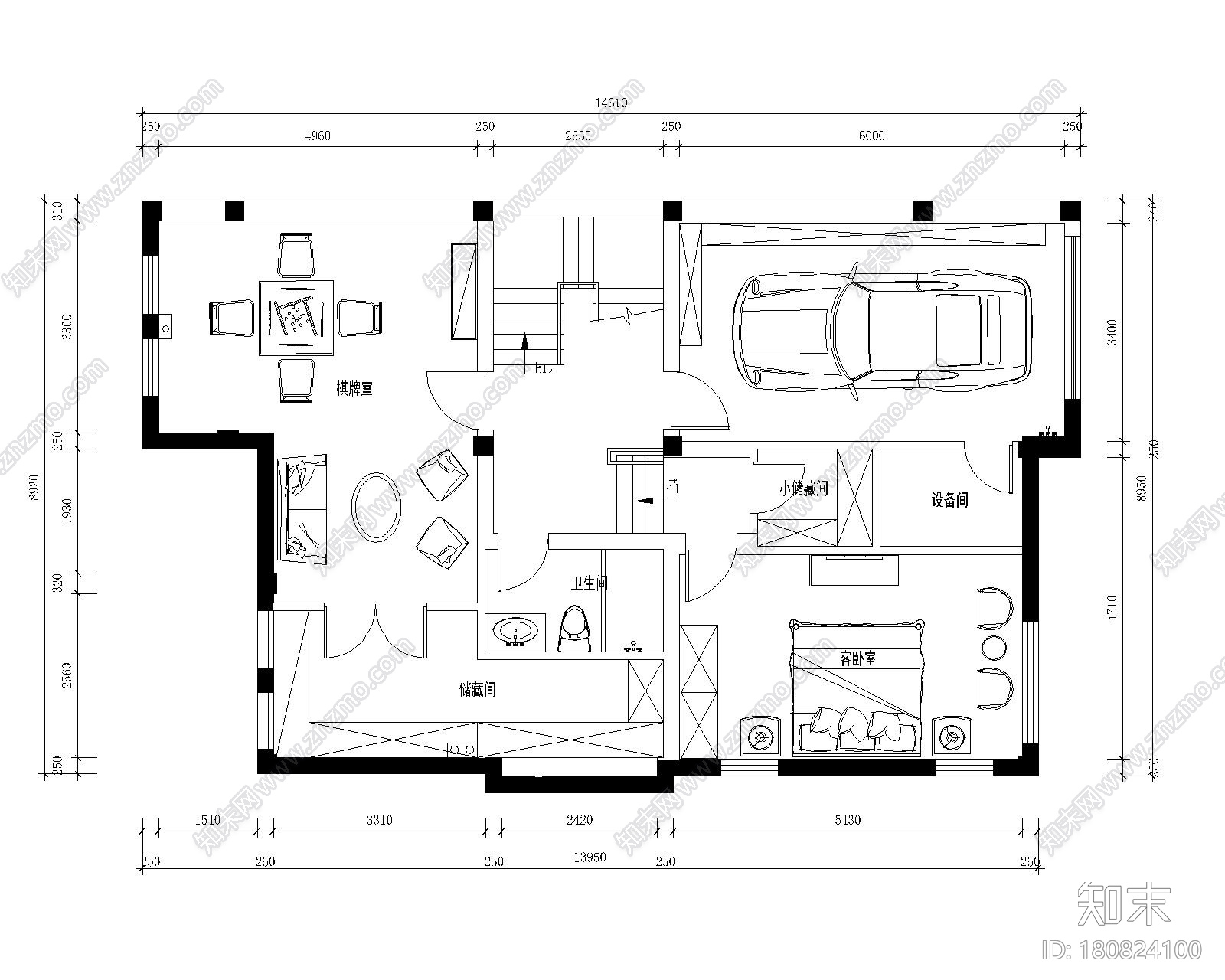 南京罗托鲁拉小镇五居室样板房装修施工图cad施工图下载【ID:180824100】