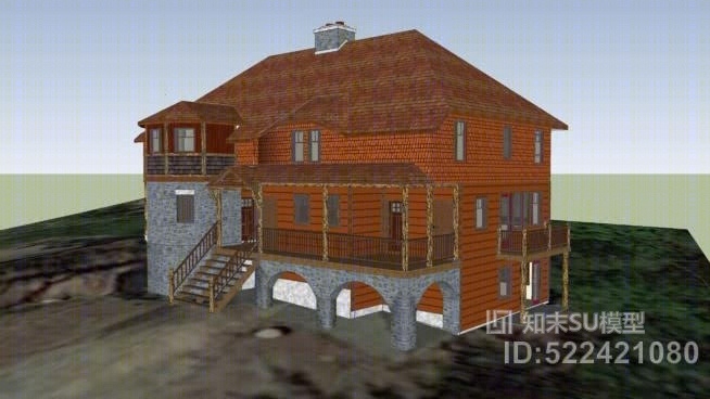 滑雪碗乡村别墅SU模型下载【ID:522421080】