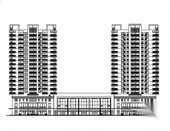 某十八层商住楼建筑施工图(带人防)cad施工图下载【ID:165394199】