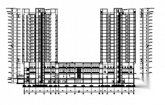 某十八层商住楼建筑施工图(带人防)cad施工图下载【ID:165394199】