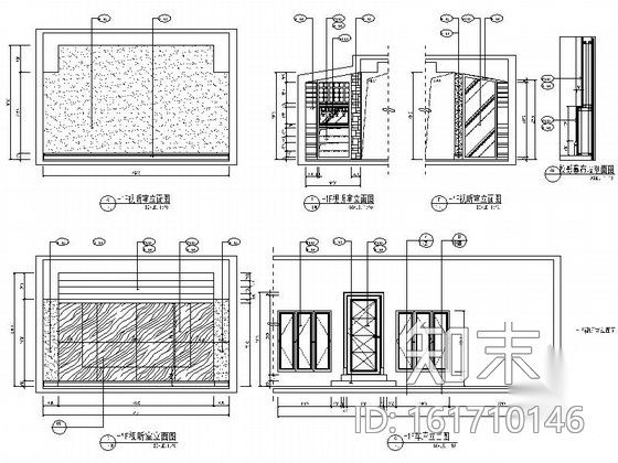 [四川]新中式风格三层别墅室内装修施工图（含高清实景图...cad施工图下载【ID:161710146】