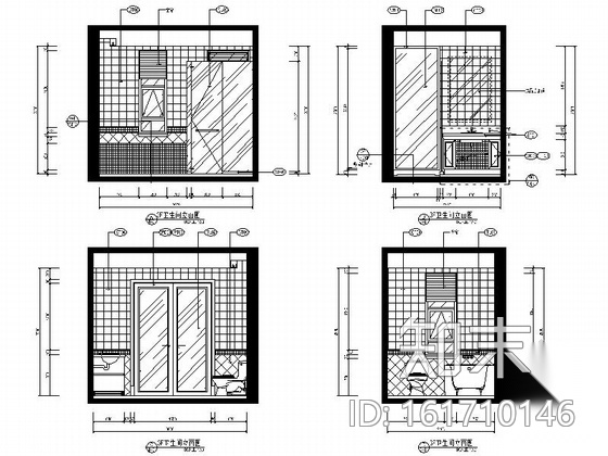 [四川]新中式风格三层别墅室内装修施工图（含高清实景图...cad施工图下载【ID:161710146】