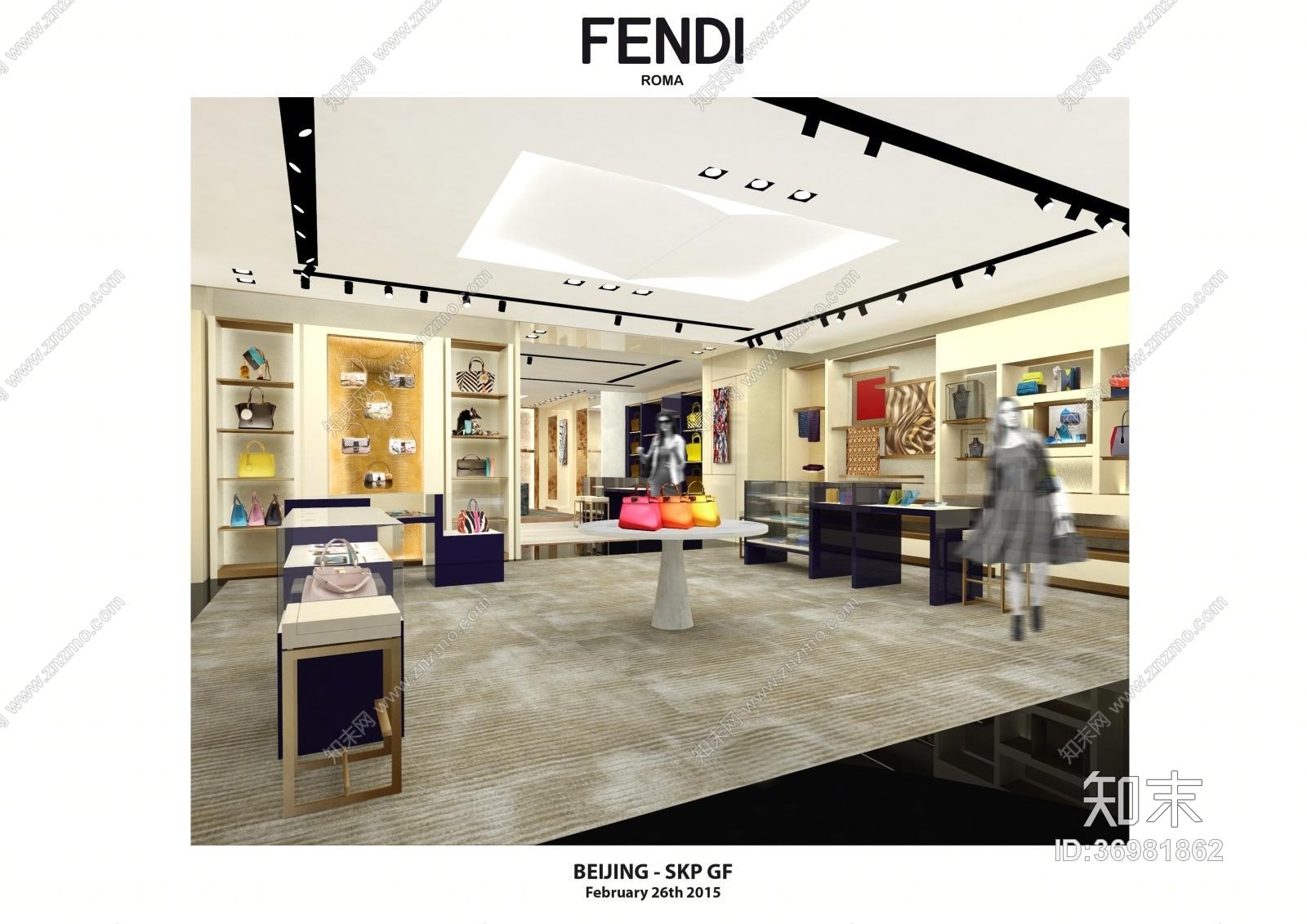 意大利奢侈品牌芬迪FENDIcad施工图下载【ID:36981862】