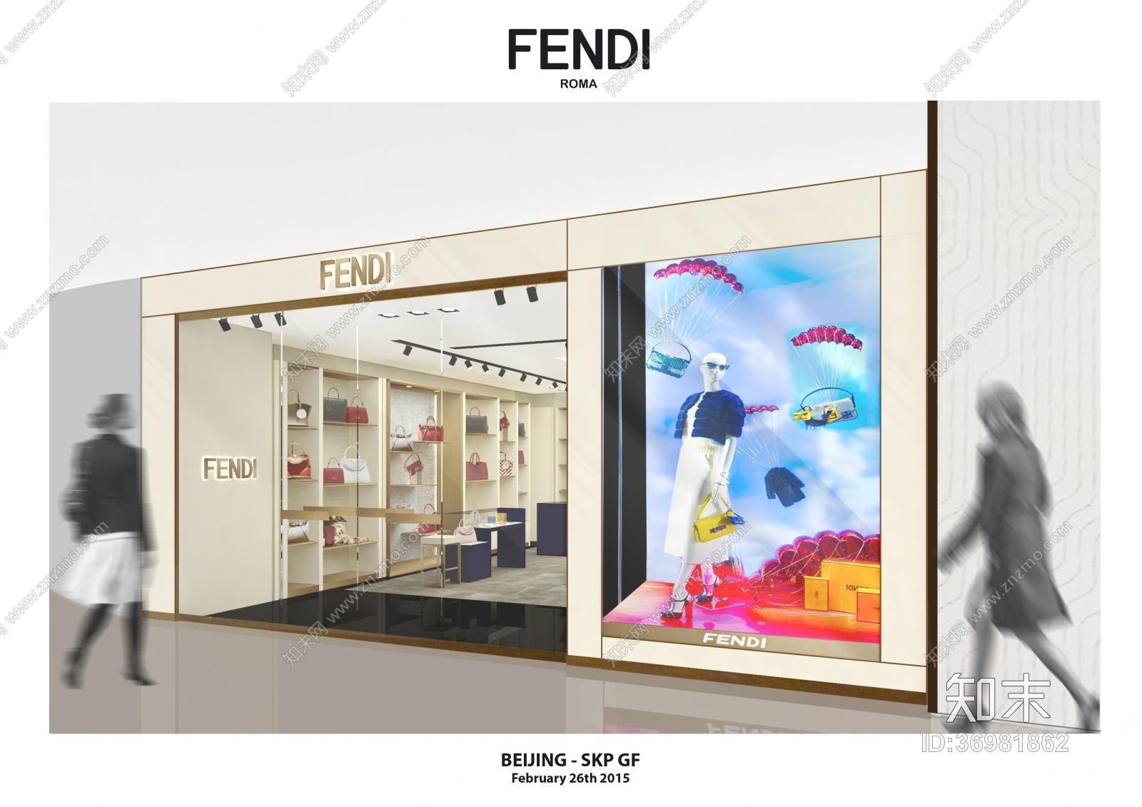 意大利奢侈品牌芬迪FENDIcad施工图下载【ID:36981862】
