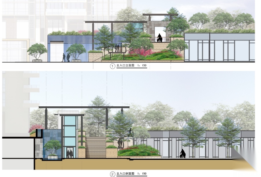 [广东]岭南现代自然山水居住区景观设计方案施工图下载【ID:161067151】