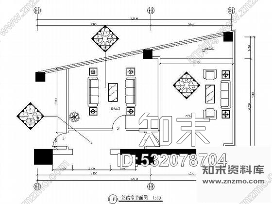 施工图成都售楼中心签约室装修图cad施工图下载【ID:532078704】