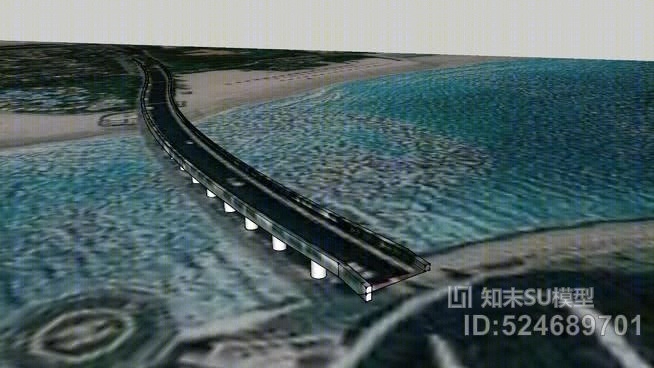 通往帆船酒店的桥梁SU模型下载【ID:524689701】