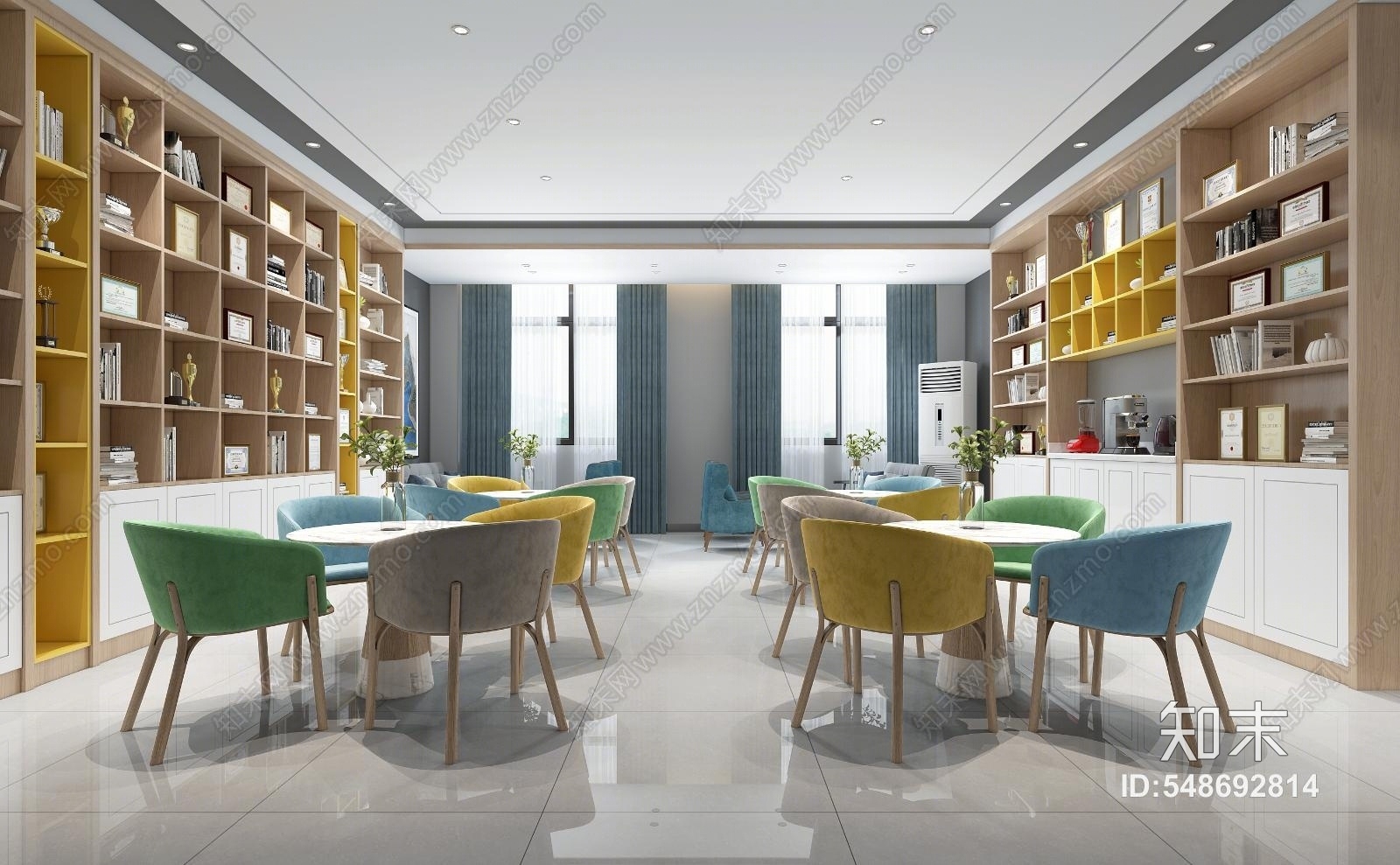现代党建活动室3D模型下载【ID:548692814】