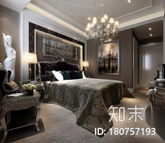 [江苏]某国际售楼处四居室样板房装修图（含效果）cad施工图下载【ID:180757193】