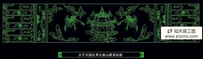 中式建筑彩画cad施工图下载【ID:36948565】