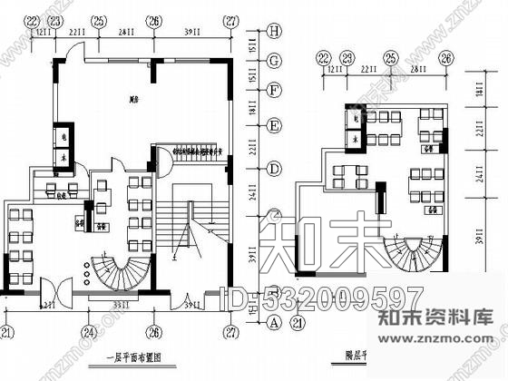 施工图某小馆餐厅室内装修图cad施工图下载【ID:532009597】