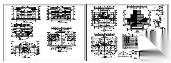 某三层双拼别墅建筑施工图cad施工图下载【ID:149894106】