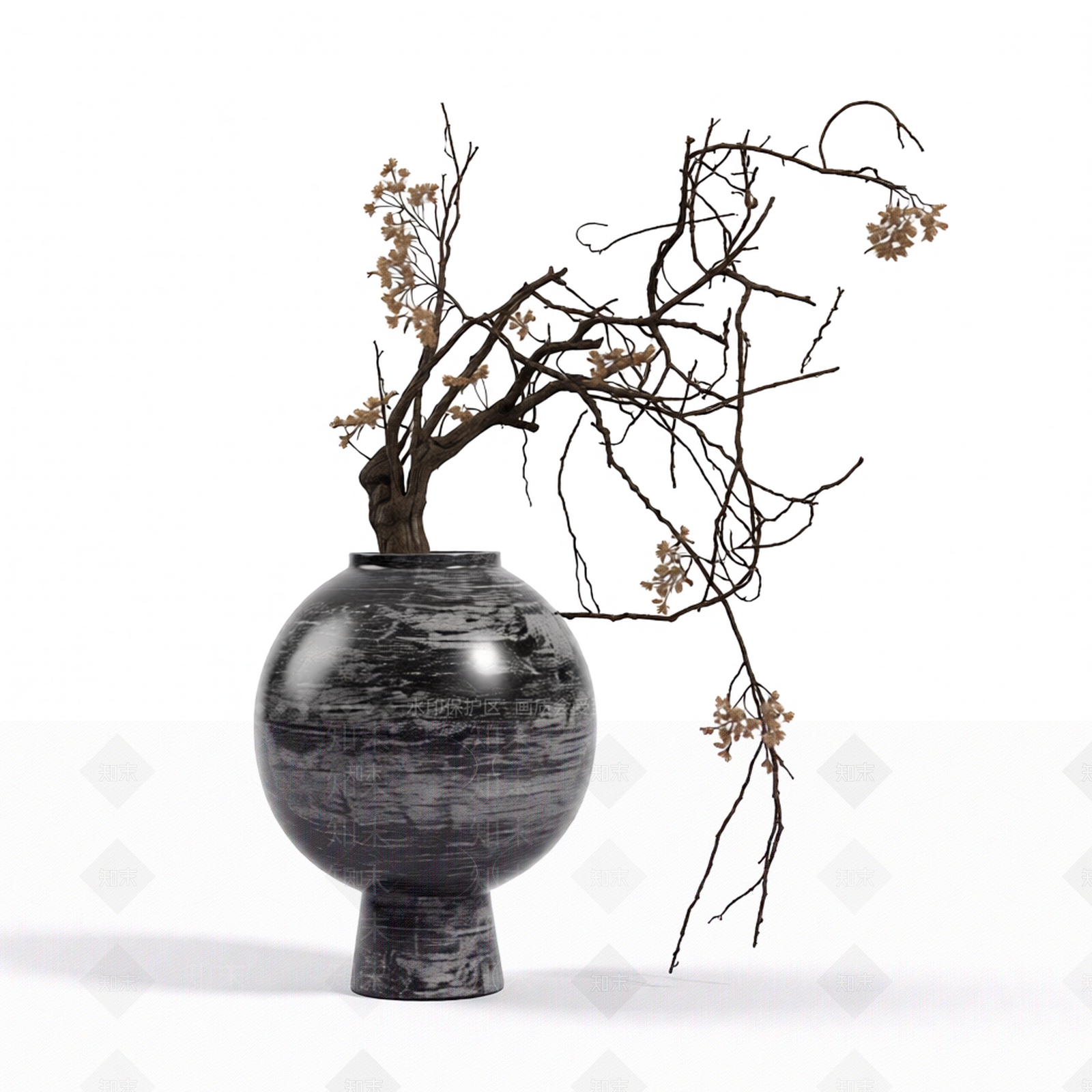 花瓶3D模型渲染效果图