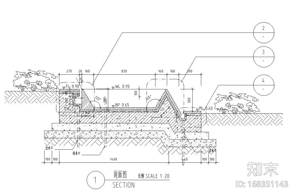 ​经典水景详图设计——泛亚景观cad施工图下载【ID:168351143】